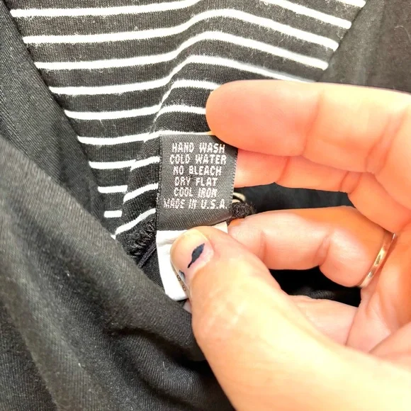 Only Hearts Black Dress Striped Back Made in USA Size Large Summer - Picture 4 of 8